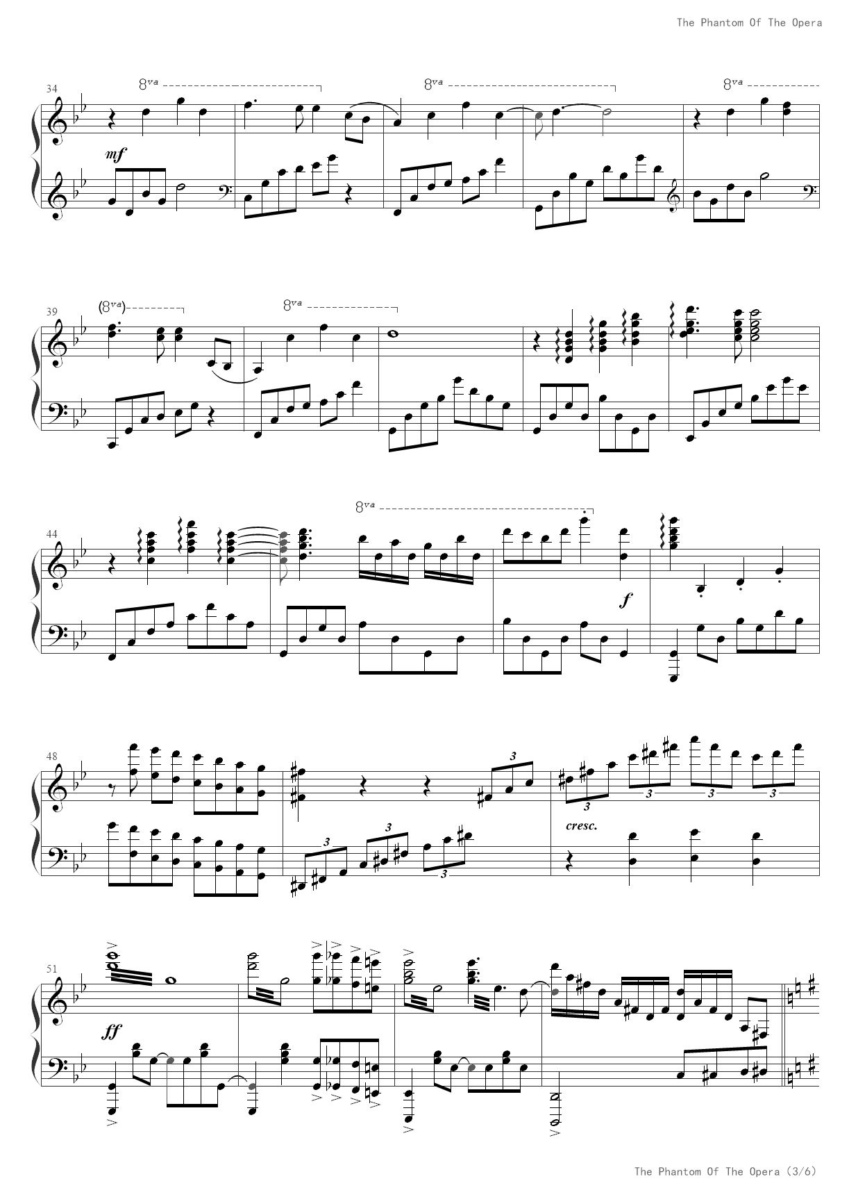 歌剧魅影钢琴谱3
